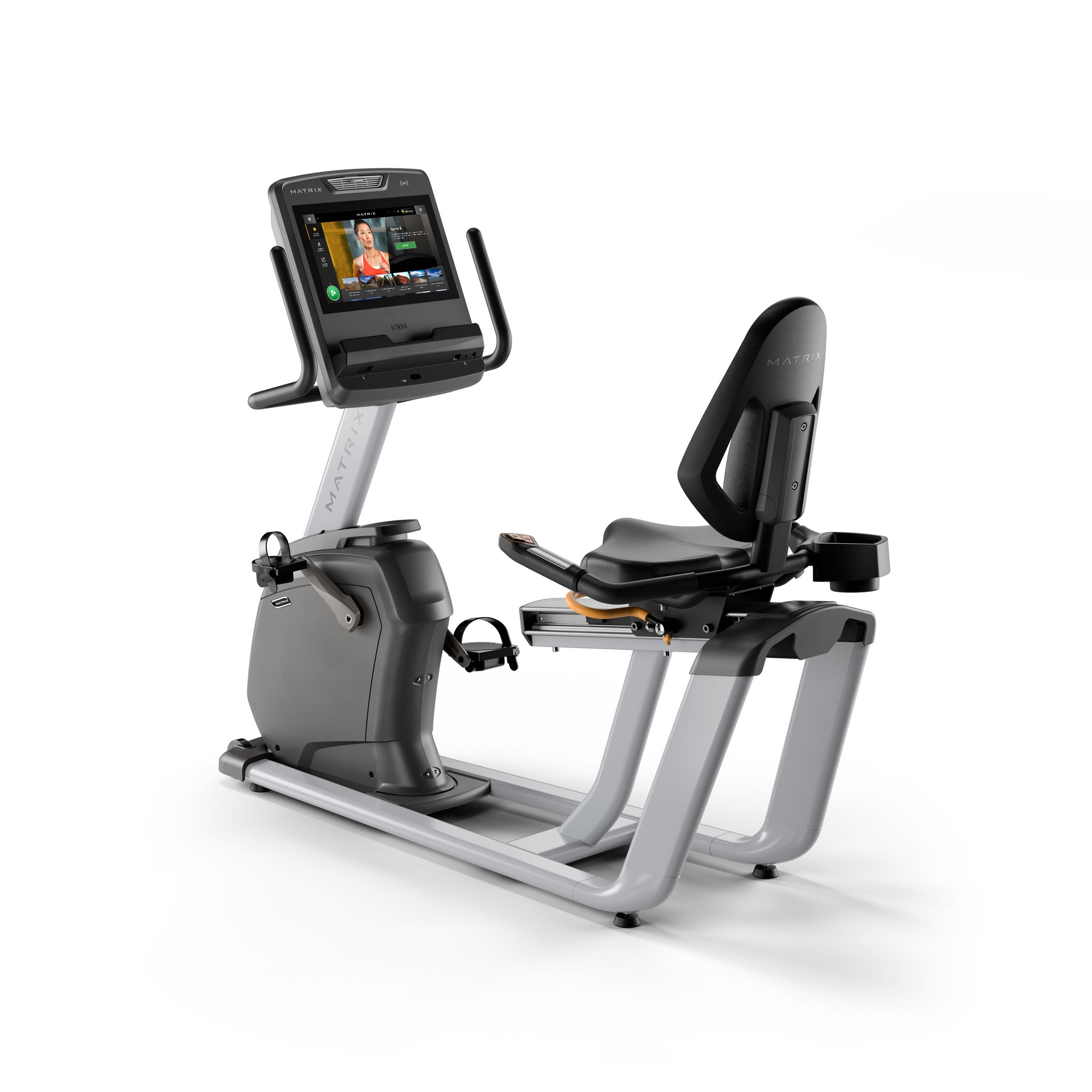 Горизонтальный велотренажер Matrix Lifestyle с консолью Touch R-LS-F/TOUCH-C 2000_2000
