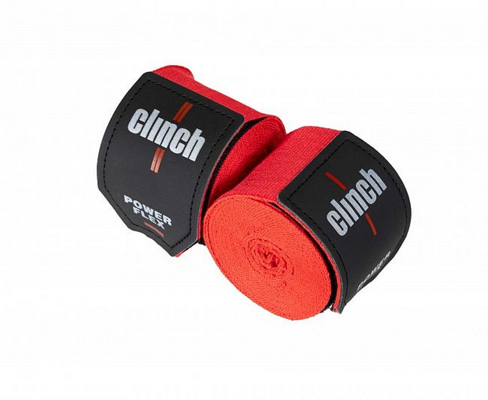 Бинты боксерские 255см Clinch Boxing Hand Wrap Power Flex C239 красный 976_800