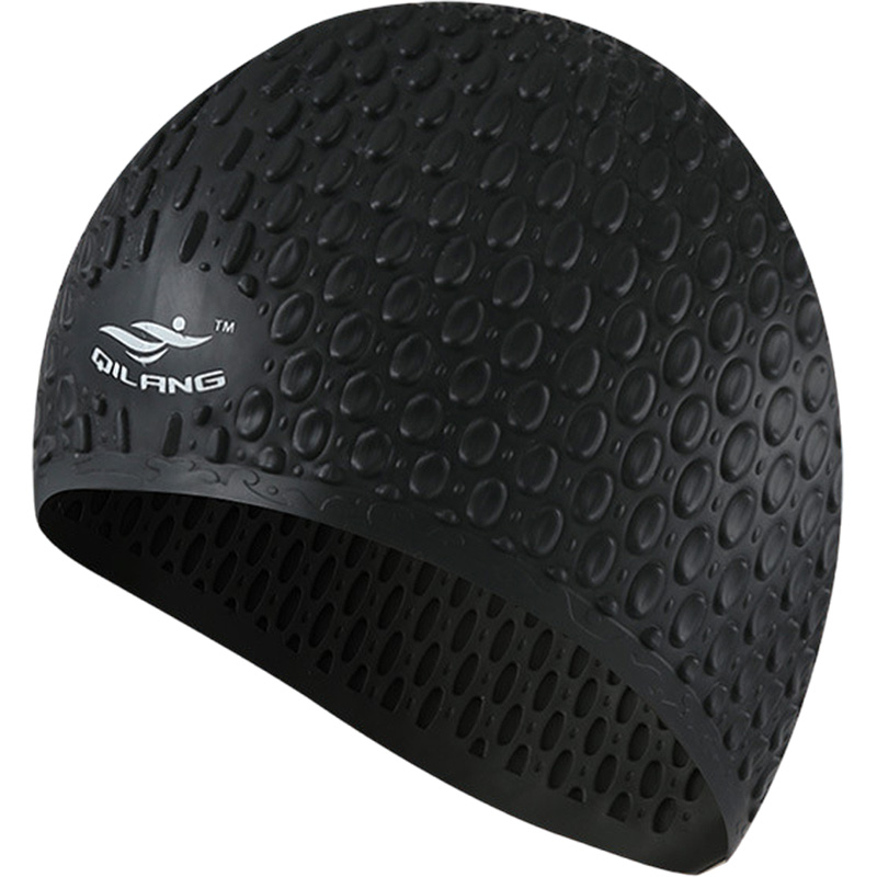 фото Шапочка для плавания силиконовая bubble cap (черная) sportex e41534
