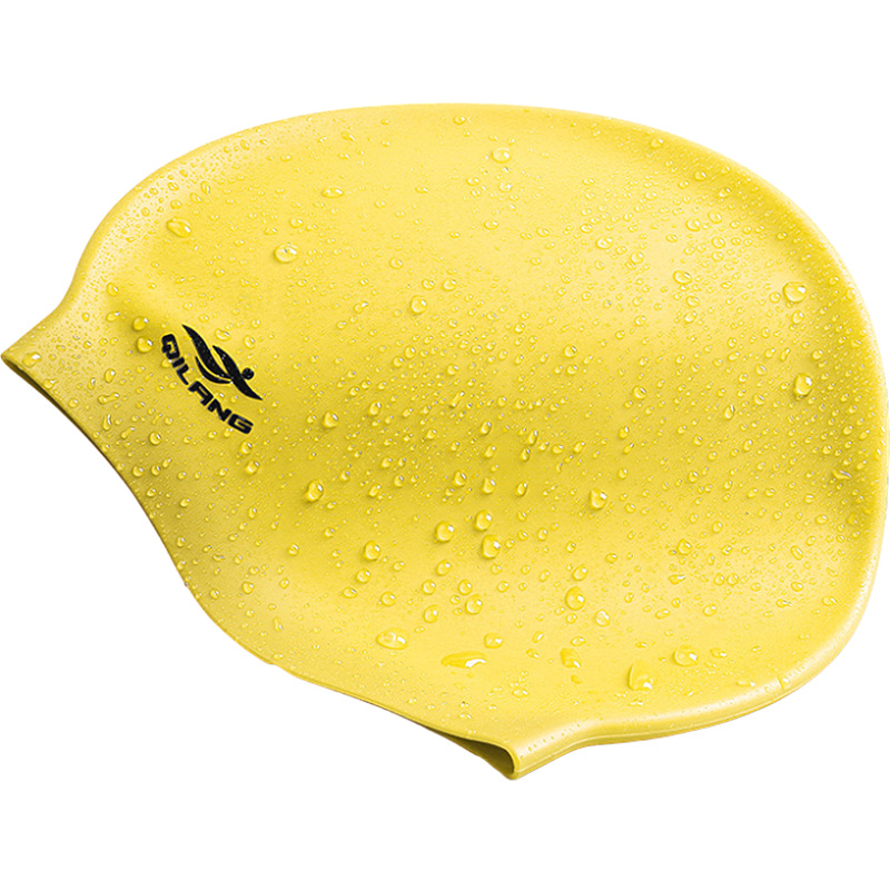 фото Шапочка для плавания силиконовая взрослая (желтая) sportex e41558