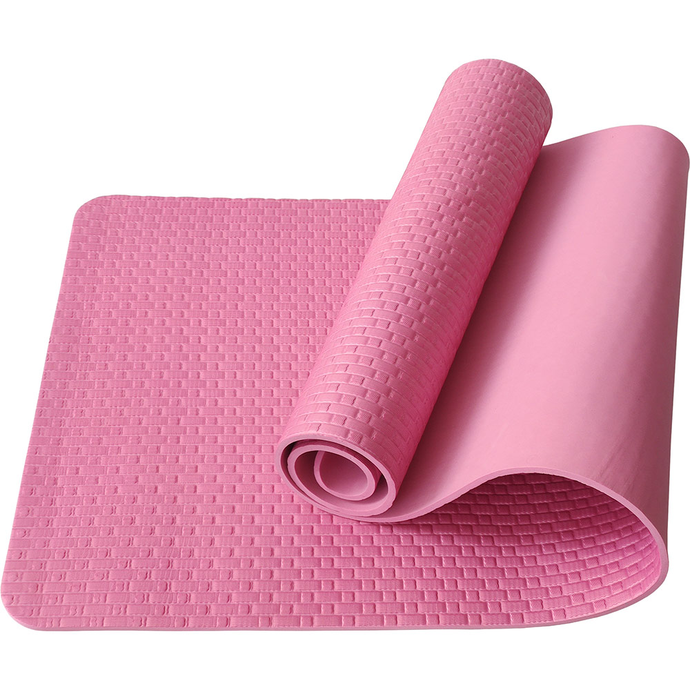 Коврик для йоги Sportex E40039 ЭВА 183х61х0,7 см (розовый Мрамор) 1000_1000