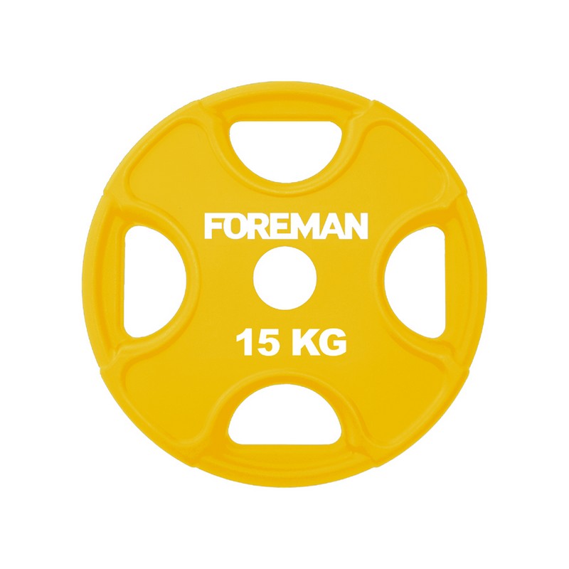 Диск олимпийский обрезиненный Foreman PRR, 15 кг PRR-15KG Желтый