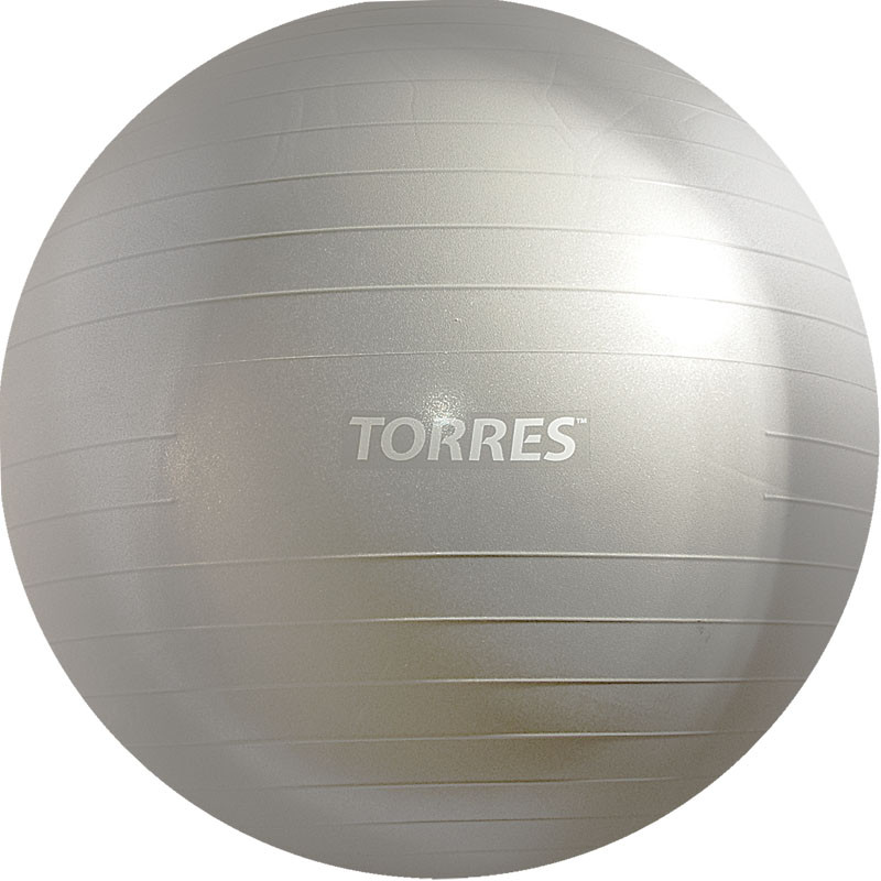 Купить Мяч гимнастический Torres AL121175SL, диам. 75 см ,с насосом, серый,