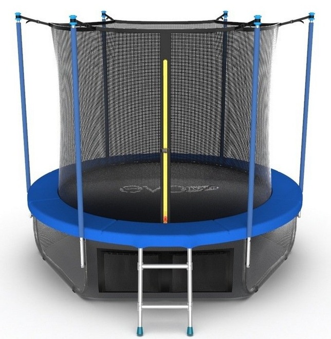 фото Батут с внутренней сеткой и лестницей evo jump internal 8ft + нижняя сеть, синий (sky)