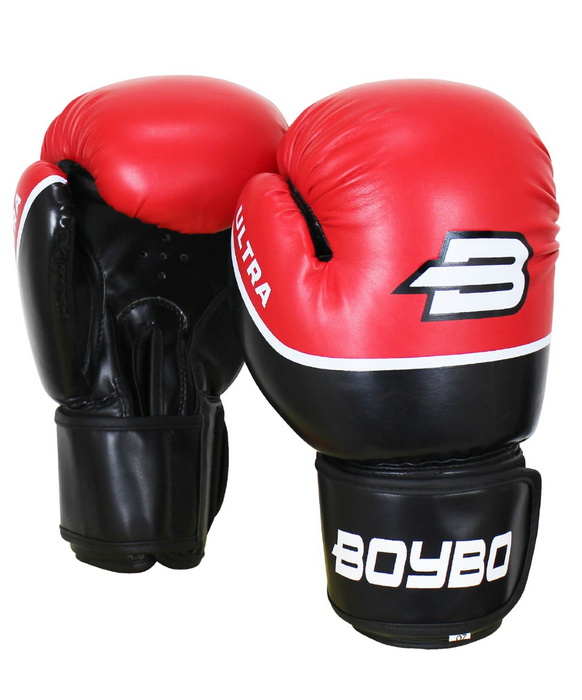 фото Боксерские перчатки boybo ultra, 10 oz, к/з, красный