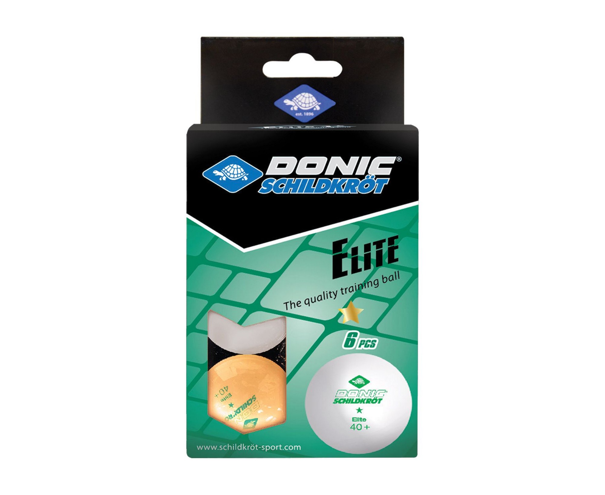 фото Мячики для настольного тенниса donic elite 1* 40+, 6 штук 608511 белый + оранжевый