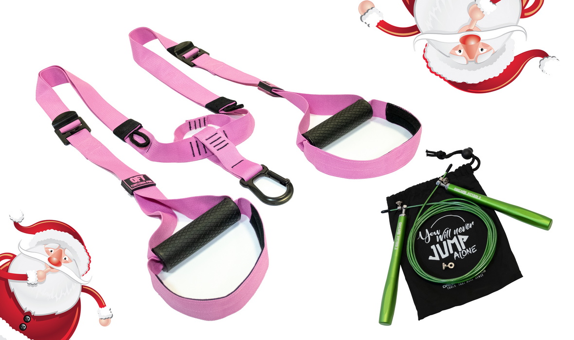 фото Петли для функционального тренинга original fit.tools pink unicorn с профессиональной скакалкой в подарок ft-nyg-002