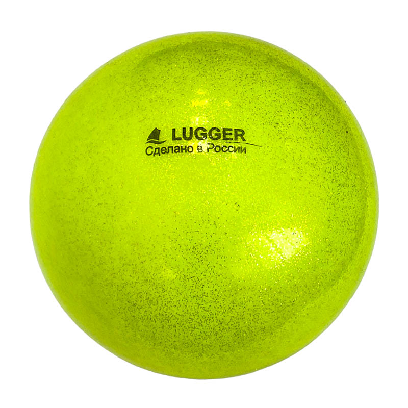 фото Мяч для художественной гимнастики lugger однотонный d=15 см (желтый с блестками)