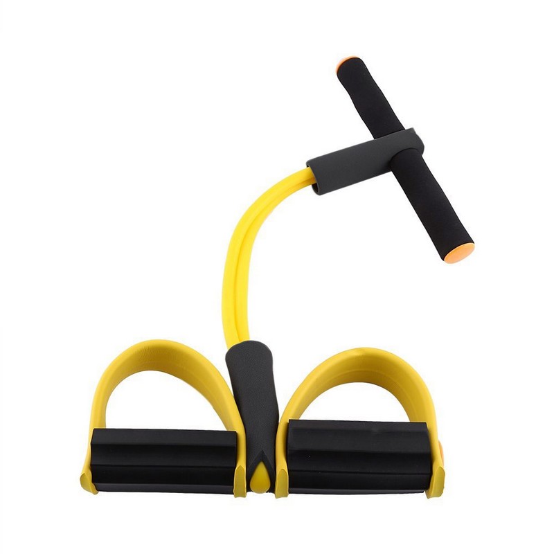 Эспандер на растяжение с упором Sportex B24110 желто-черный - фото 1