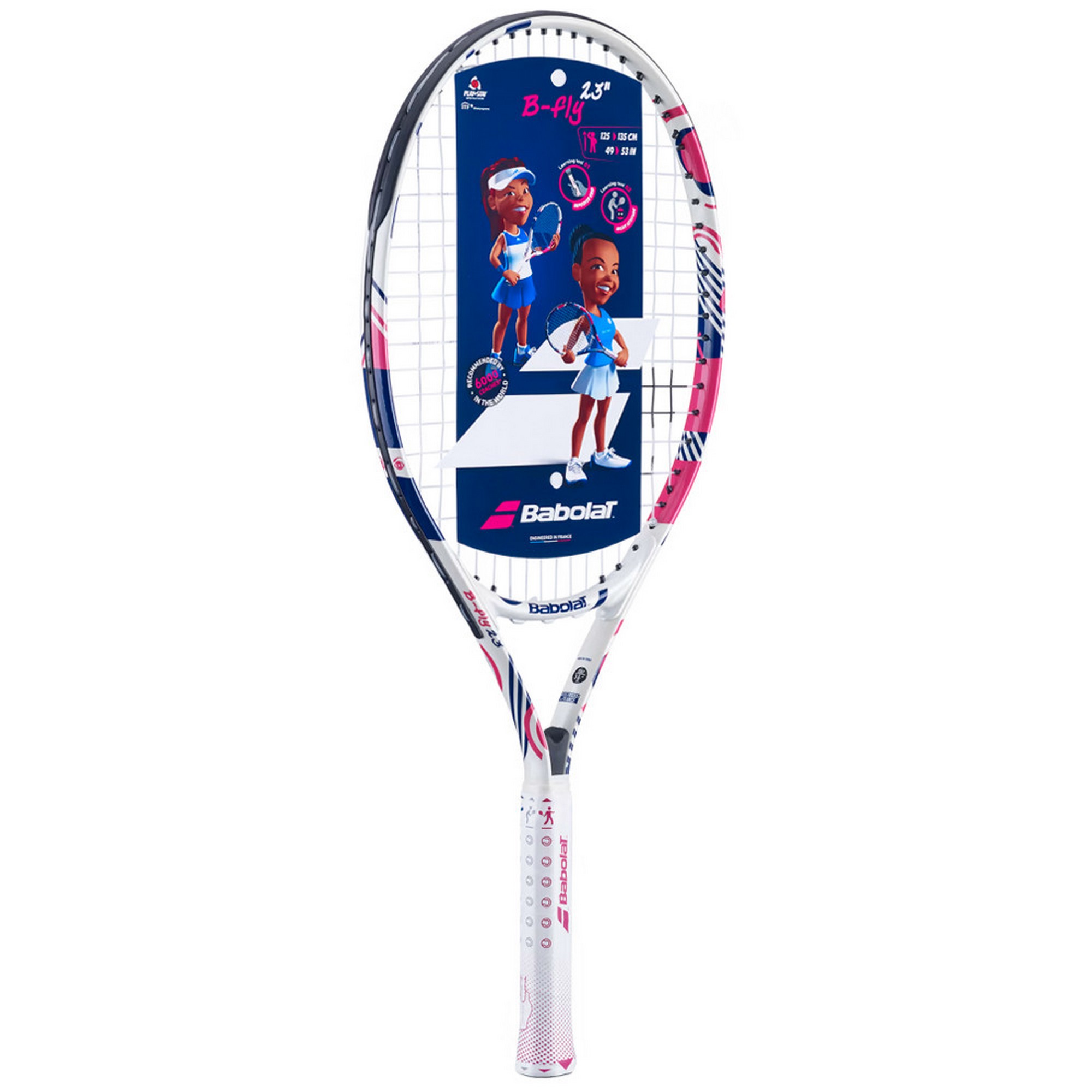фото Ракетка для большого тенниса детская 7-9 лет babolat b`fly 23 gr000 140486 бело-розовый