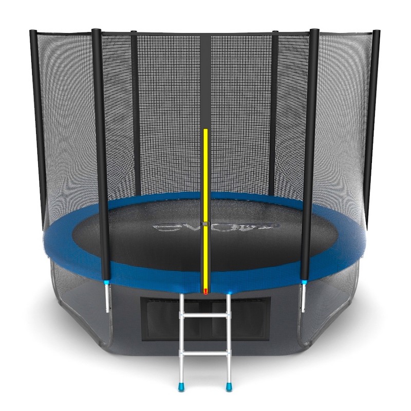 фото Батут с внешней сеткой и лестницей evo jump external 10ft+ нижняя сеть, синий
