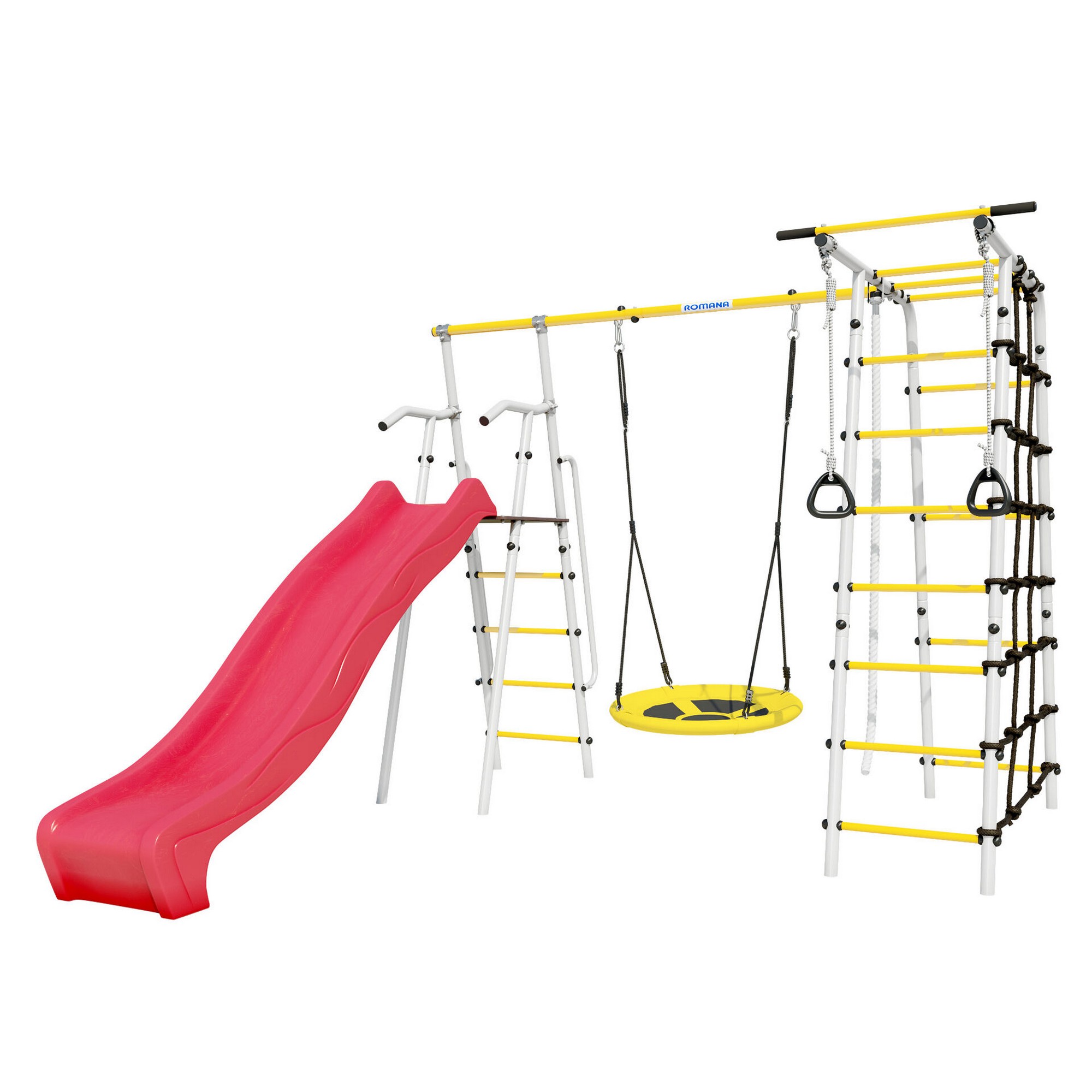 

Дачный комплекс Romana Богатырь Плюс 2 MAX + ГНЕЗДО качели 103.12.07 белый\желтый