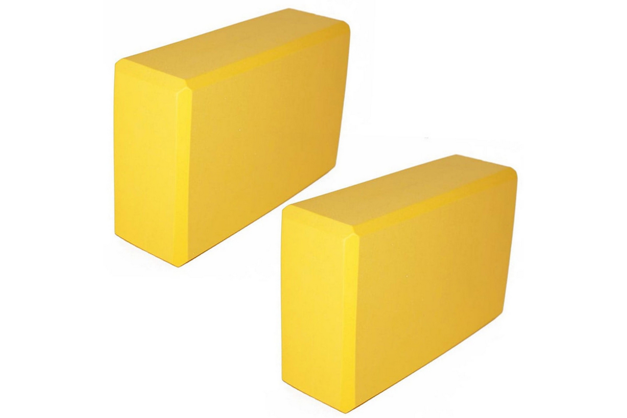 Набор йога блоков Sportex полумягких 2 штуки 22,3х15х7,6см, ЭВА (E42685) BE300-8 желтый - фото 1