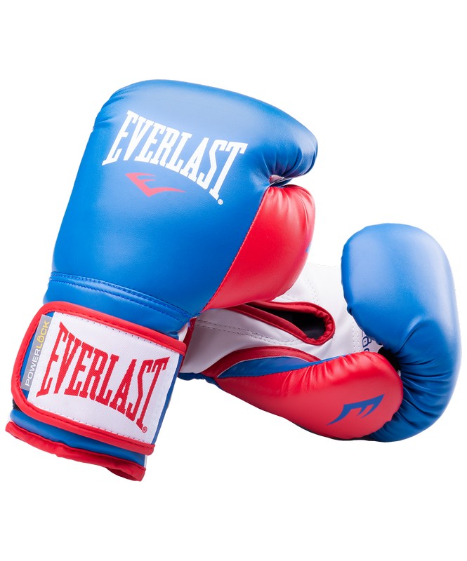 фото Перчатки боксерские everlast powerlock p00000728, 16oz, синий/красный