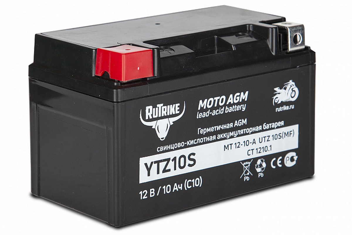 Аккумулятор стартерный для мототехники RuTrike YTZ10S (12V/10Ah) (UTZ10S, CT 1210.1, MT 12-10-A) 24016