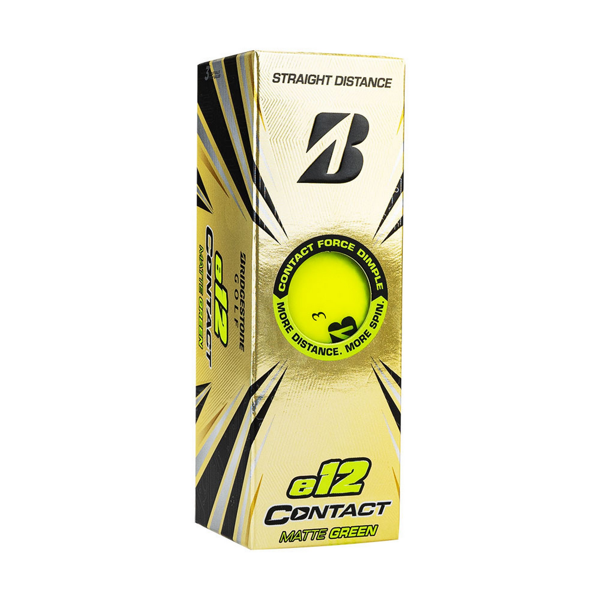 Купить Мяч для гольфа Bridgestone e12 Contact Matte Yellow BGB1CYX желтый (3шт.),