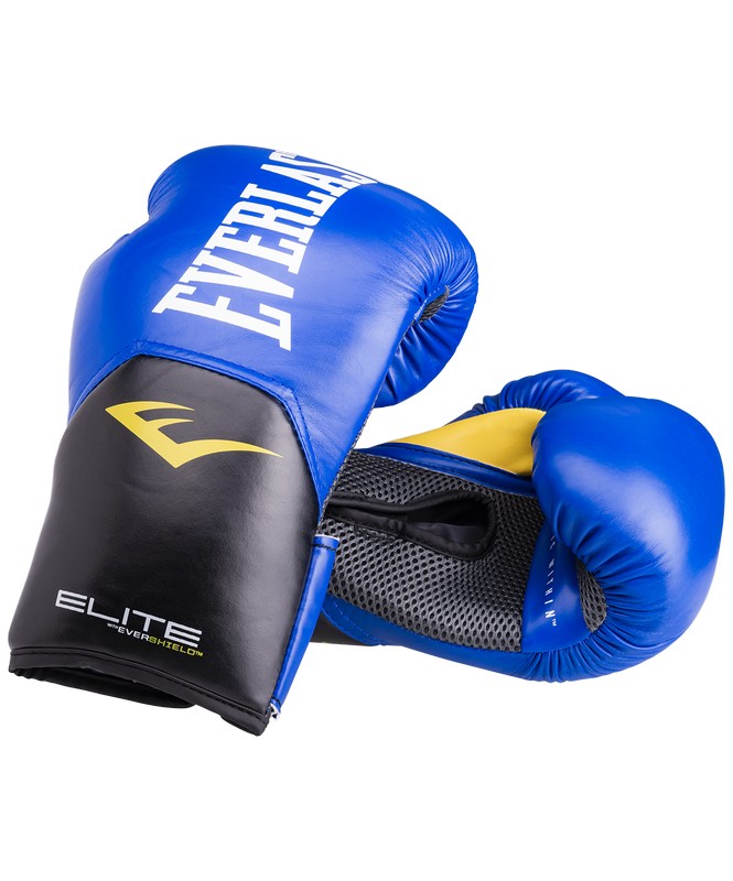 Купить Перчатки боксерские Everlast Elite ProStyle P00001205, 14oz, к/з, синий,