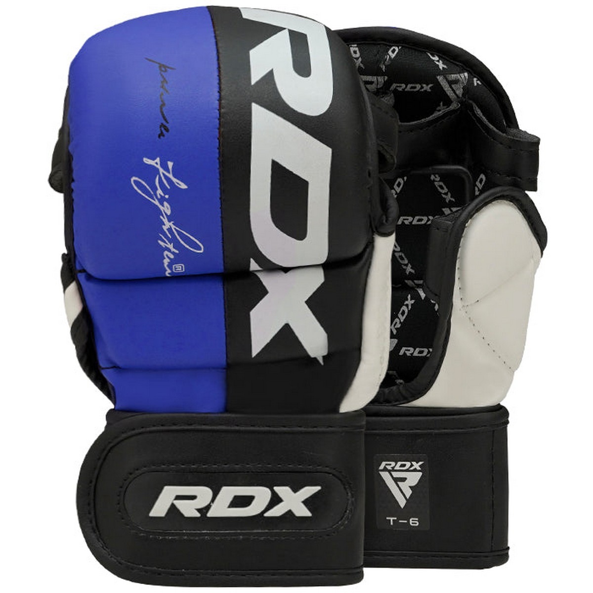 Перчатки тренировочные RDX Grappling T6 Plus GGR-T6U+ синий 1200_1200