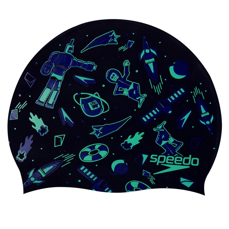 фото Шапочка для плавания speedo slogan cap jr 8-08386f296 черный