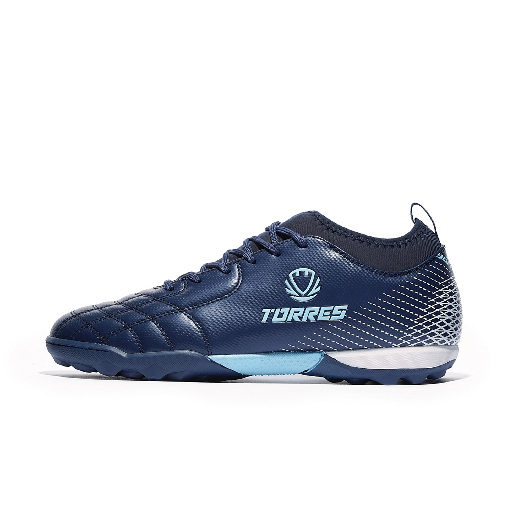 Бутсы футбольные (многошиповки) Torres BOLA TS2342310-372 с носком, синий 2000_2000