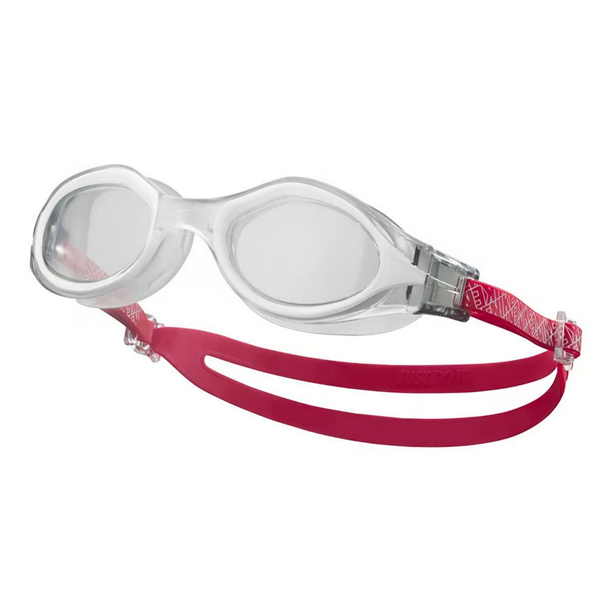 Очки для плавания ПРОЗРАЧНЫЕ линзы, нерегулир. переносица, белая оправа Nike Flex Fusion NESSC152613 - фото 1