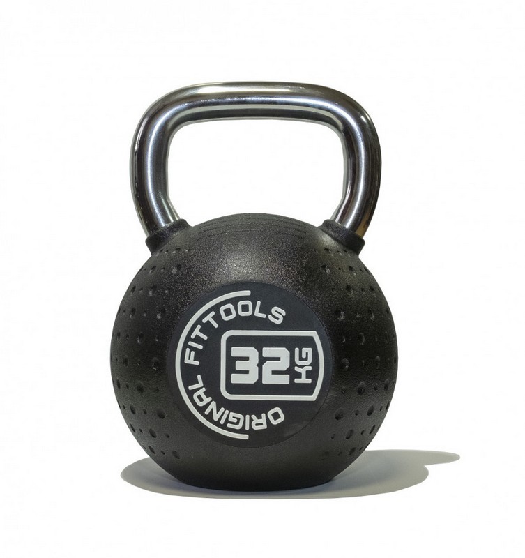 

Гиря 32 кг Original Fit.Tools FT-KB-CPU-32 с хромированной ручкой, полиуретановая