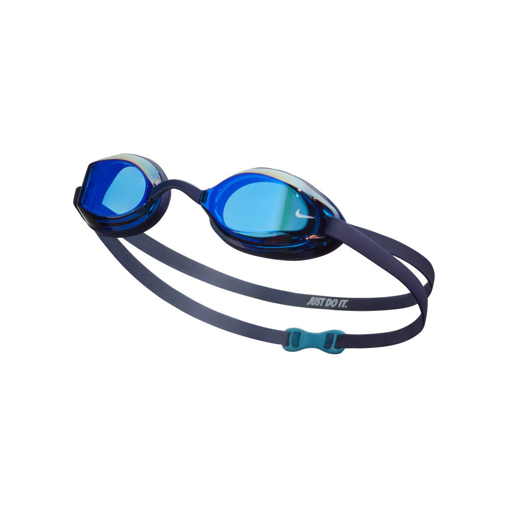 Очки для плавания Nike Legacy Mirror, NESSD130440, зеркальные линзы, FINA, смен.пер., т.-синяя оправа 1000_1000