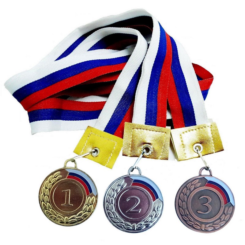 Медаль Sportex 2 место с флагом (d5 см, лента в комплекте) F11733 800_800