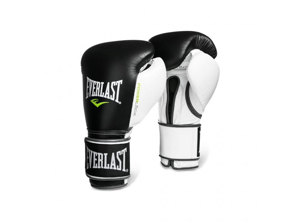 Боксерские перчатки Everlast Powerlock 14 oz черный/белый/зеленый 2200657