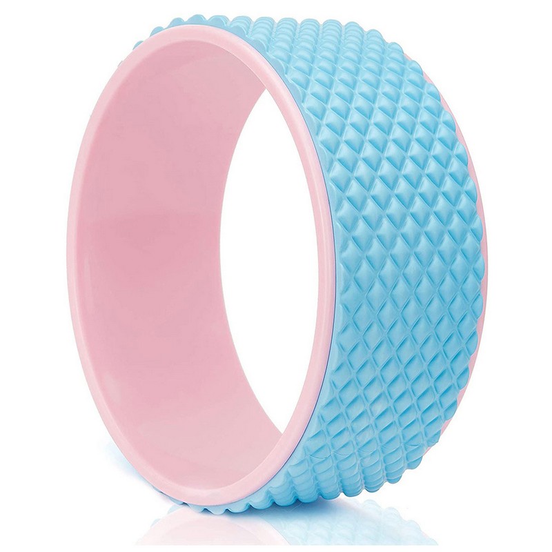 Колесо для йоги массажное 31х12см 6мм FWH-100 розово/голубое (D34473)