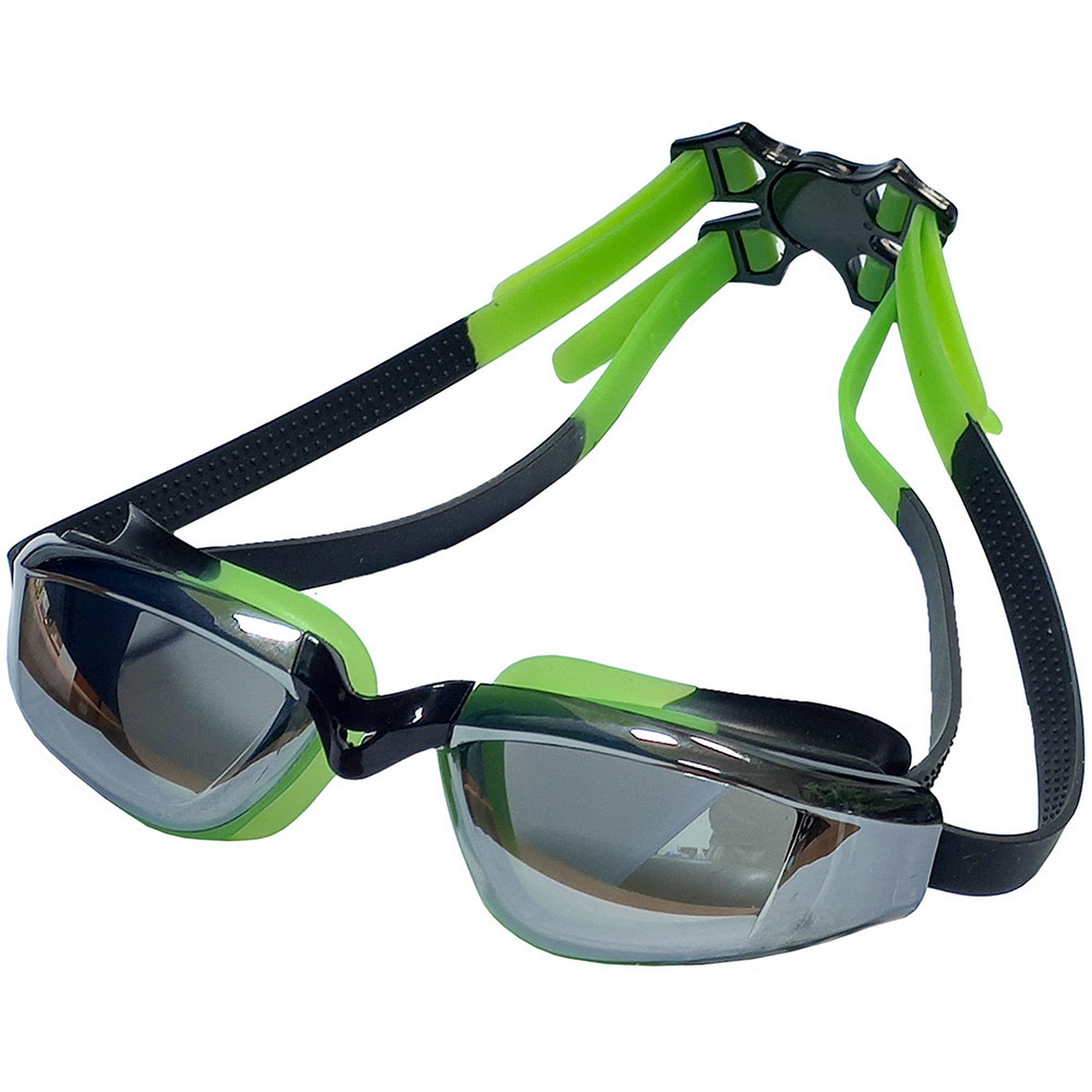 Купить Очки для плавания зеркальные взрослые Sportex E39692 зелено-черный,