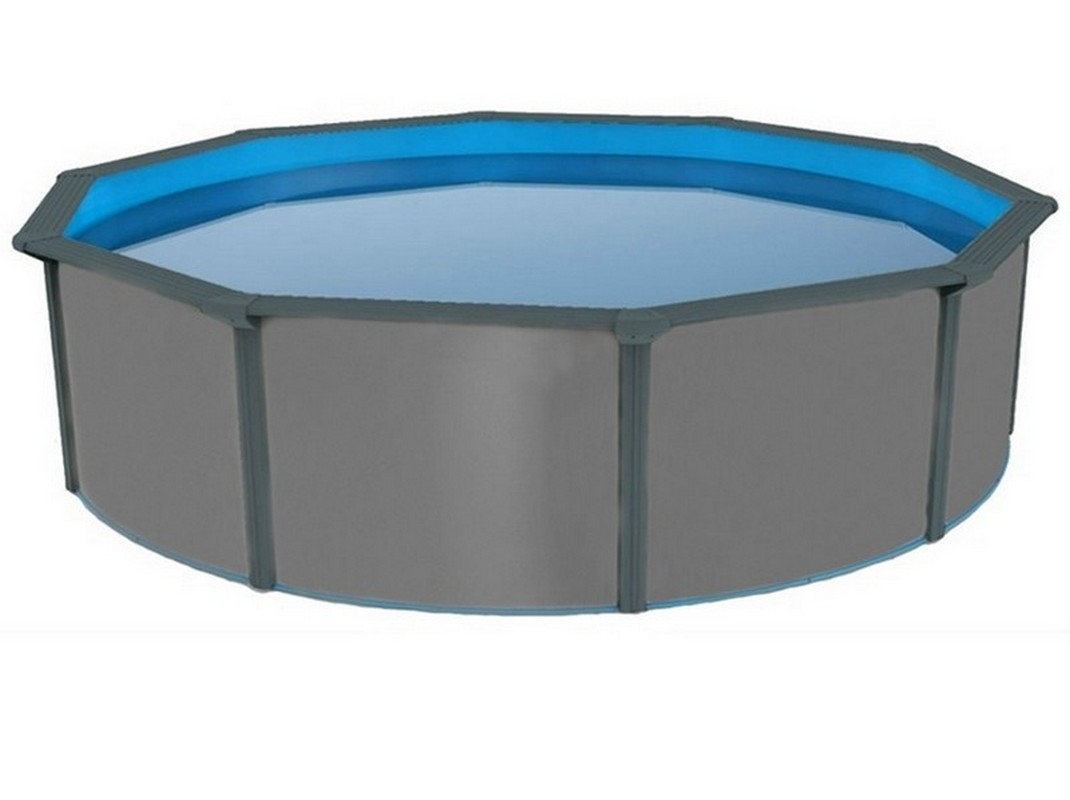 Морозоустойчивый бассейн Poolmagic Anthracite круглый 550x130 см комплект оборудования Premium 1070_800