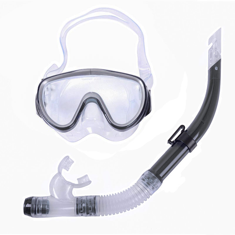 Купить Набор для плавания взрослый Sportex маска+трубка (ПВХ) E39223 черный,