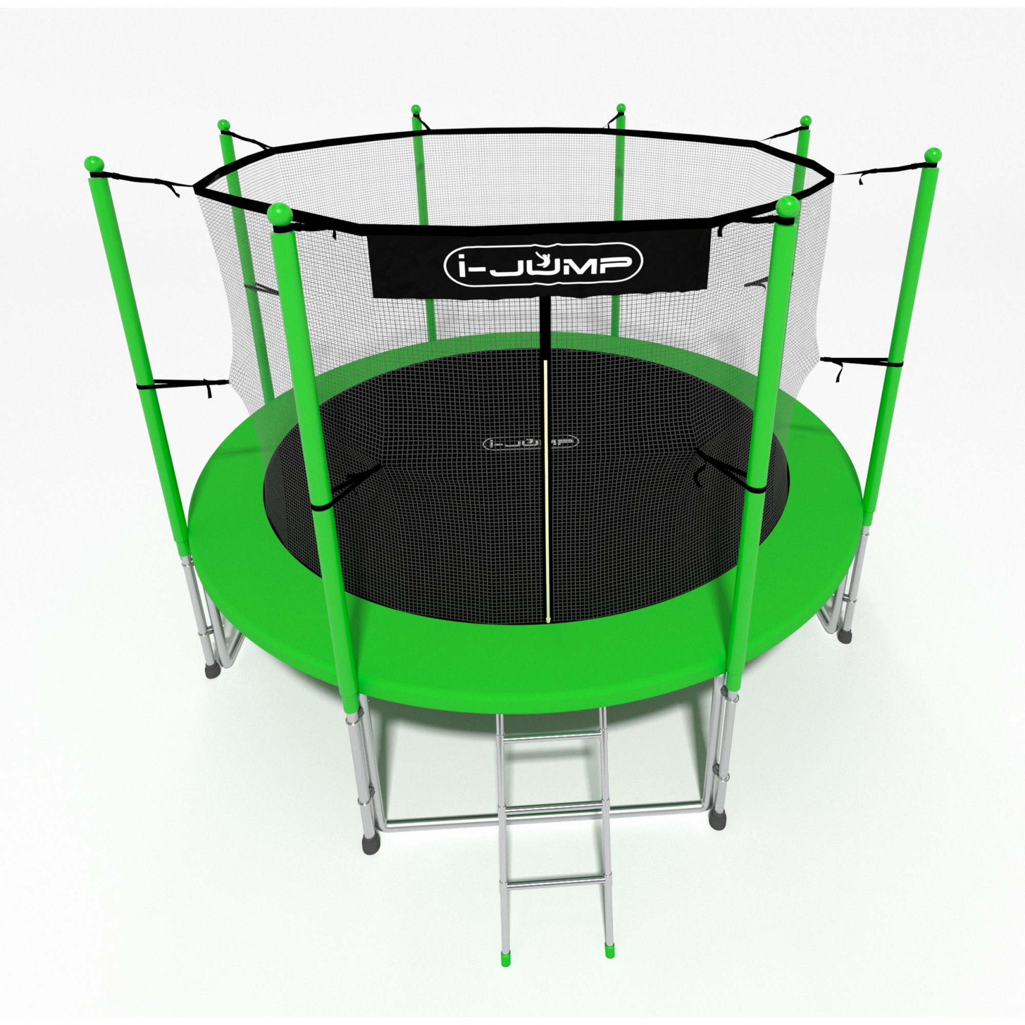 Батут 8ft i-Jump Classic Light  с лестницей зеленый