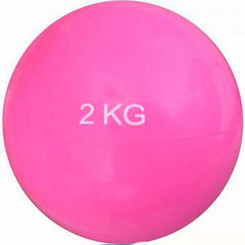 Купить Мяч Пилатес (Медбол) с утяжелителем 2 кг, d21 см, цвета в ассортименте, NoBrand