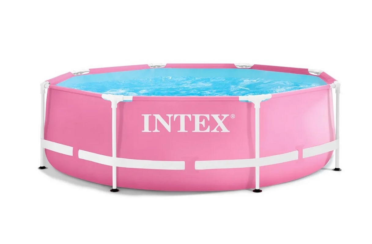 Каркасный бассейн 244х76см Intex Metal Frame Pink 28290 розовый 1217_800