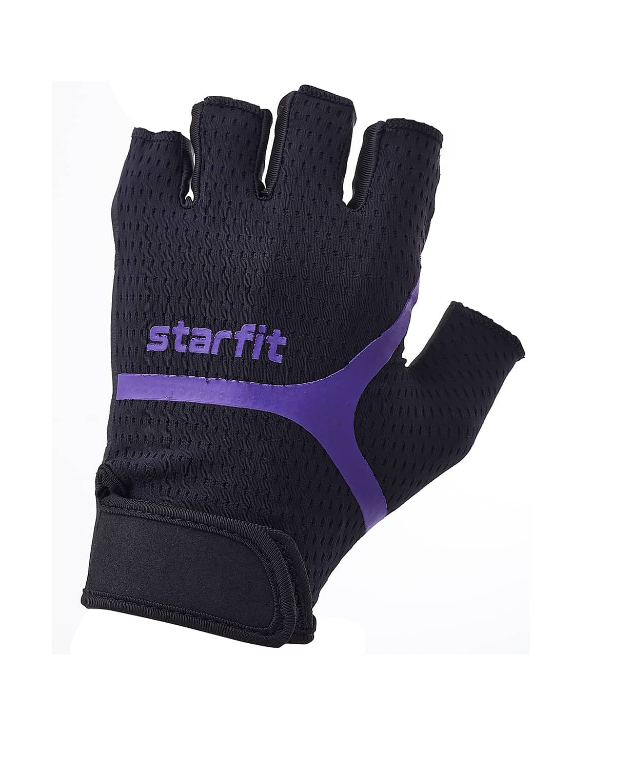 Купить Перчатки для фитнеса Star Fit WG-103, черный/фиолетовый,