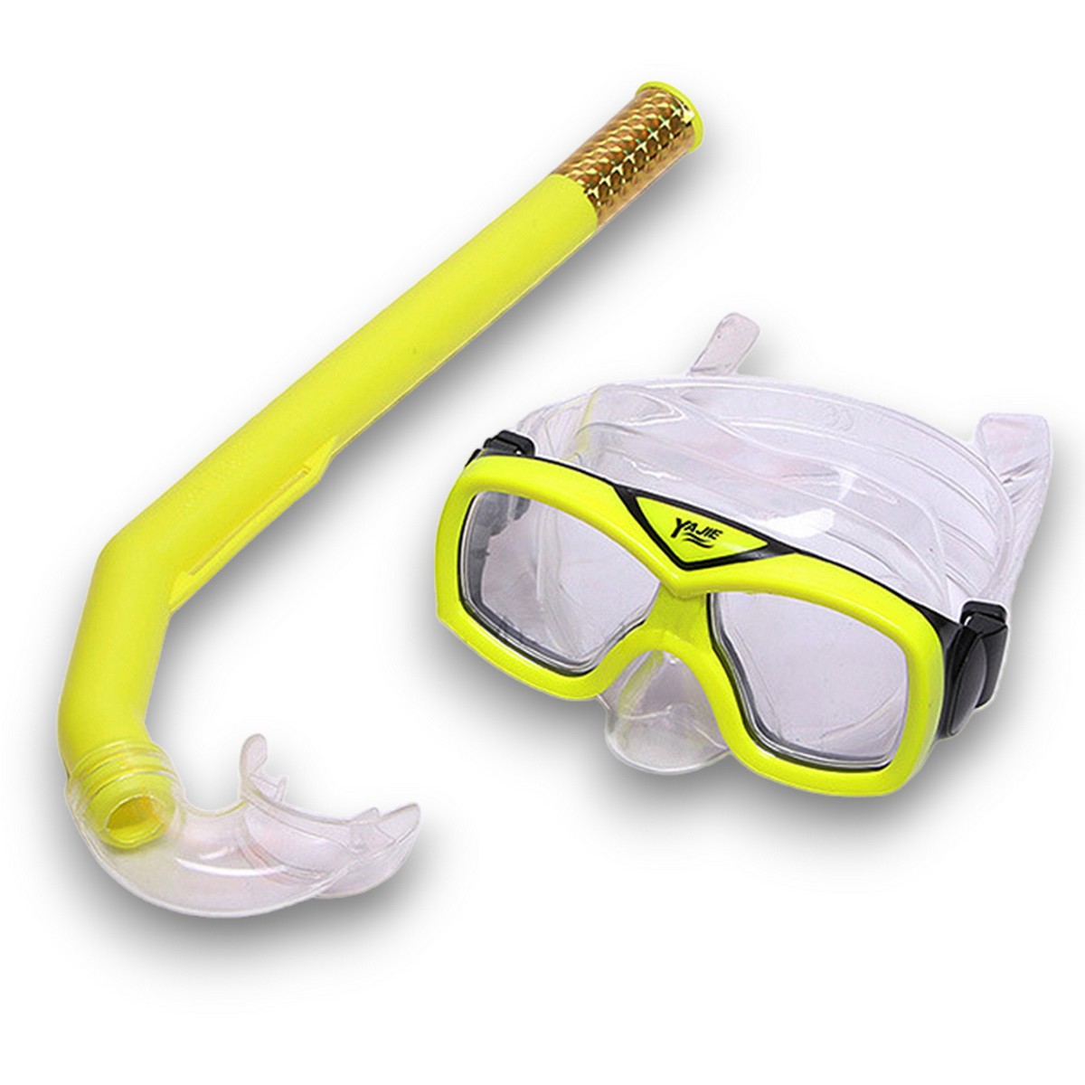 фото Набор для плавания детский sportex маска+трубка (пвх) e41235 желтый