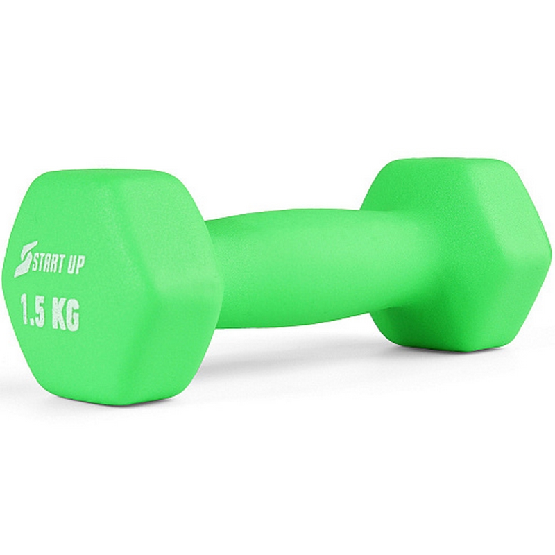 

Гантель неопреновая 1,5 кг Start Up HY-D-021 зеленый
