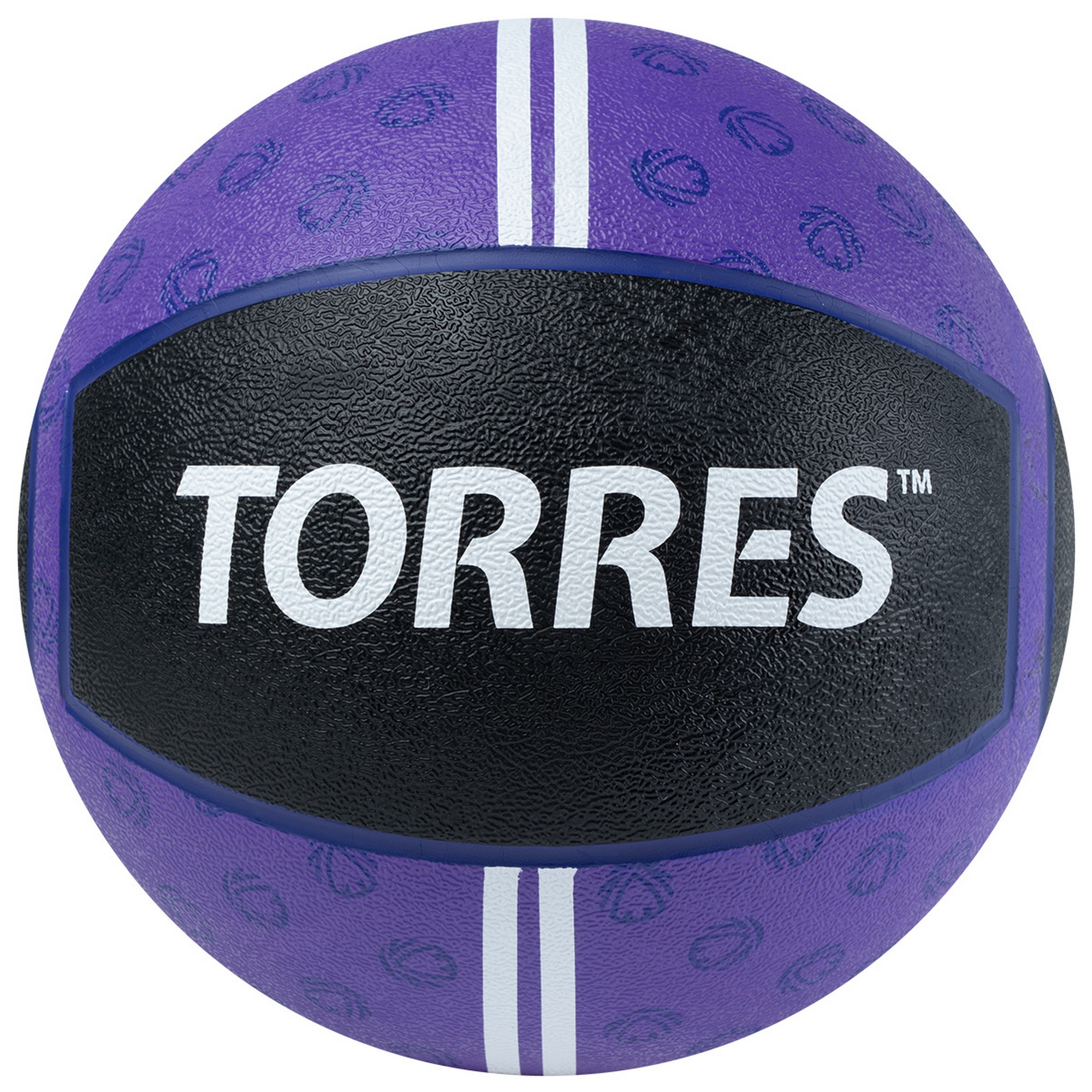 Медбол 7кг, d25,4см, резина Torres AL00237 фиолетово-черный 2000_2000