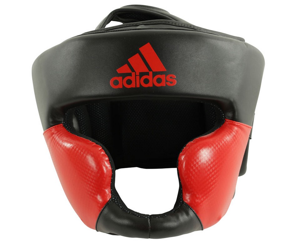 фото Шлем боксерский adidas response standard head guard черно-красный adibhg023