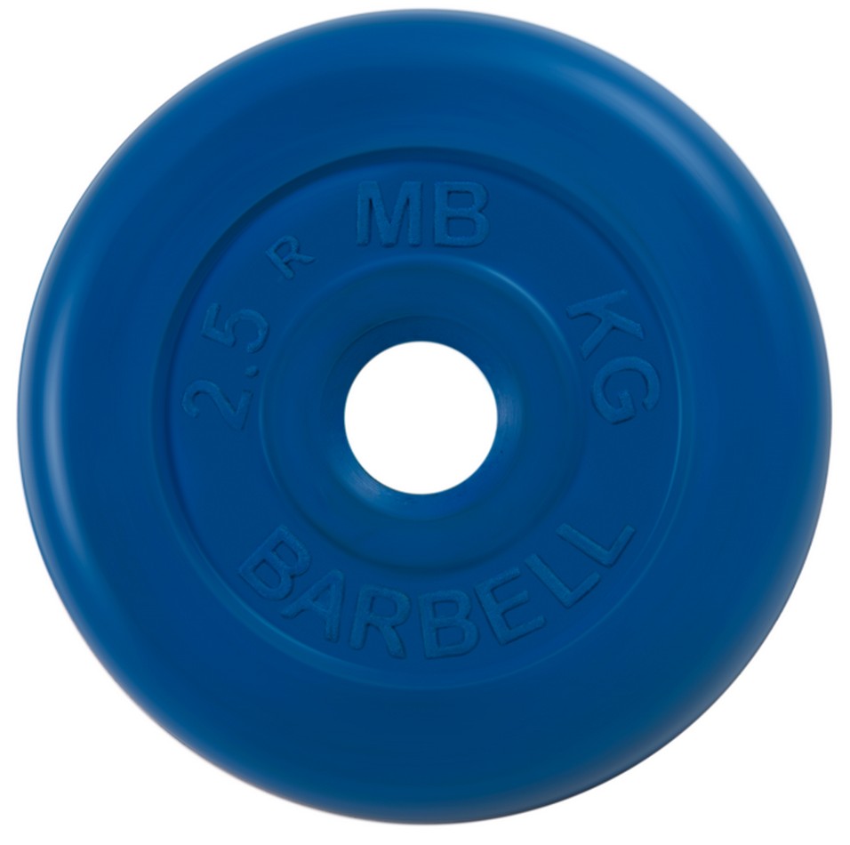 Купить Диск обрезиненный d26мм MB Barbell MB-PltC26-2,5 2,5 кг синий, MB Barbell