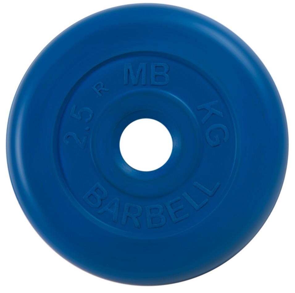 Диск обрезиненный d26мм MB Barbell MB-PltC26 2,5 кг синий - фото 1