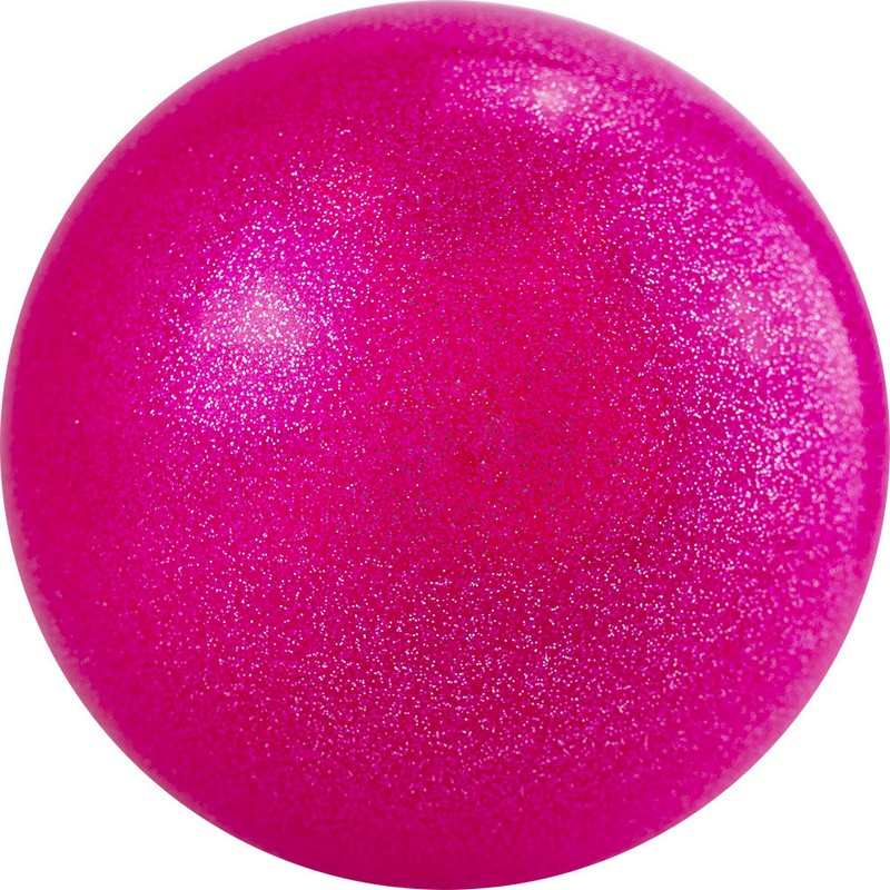 Купить Мяч для художественной гимнастики однотонный d19см AGP-19-01 ПВХ, розовый с блестками, NoBrand