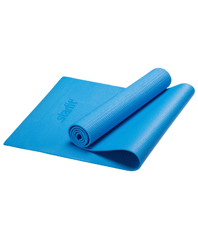 Коврик для йоги Star Fit FM-101 PVC 173x61x0,3 см, синий - фото 1
