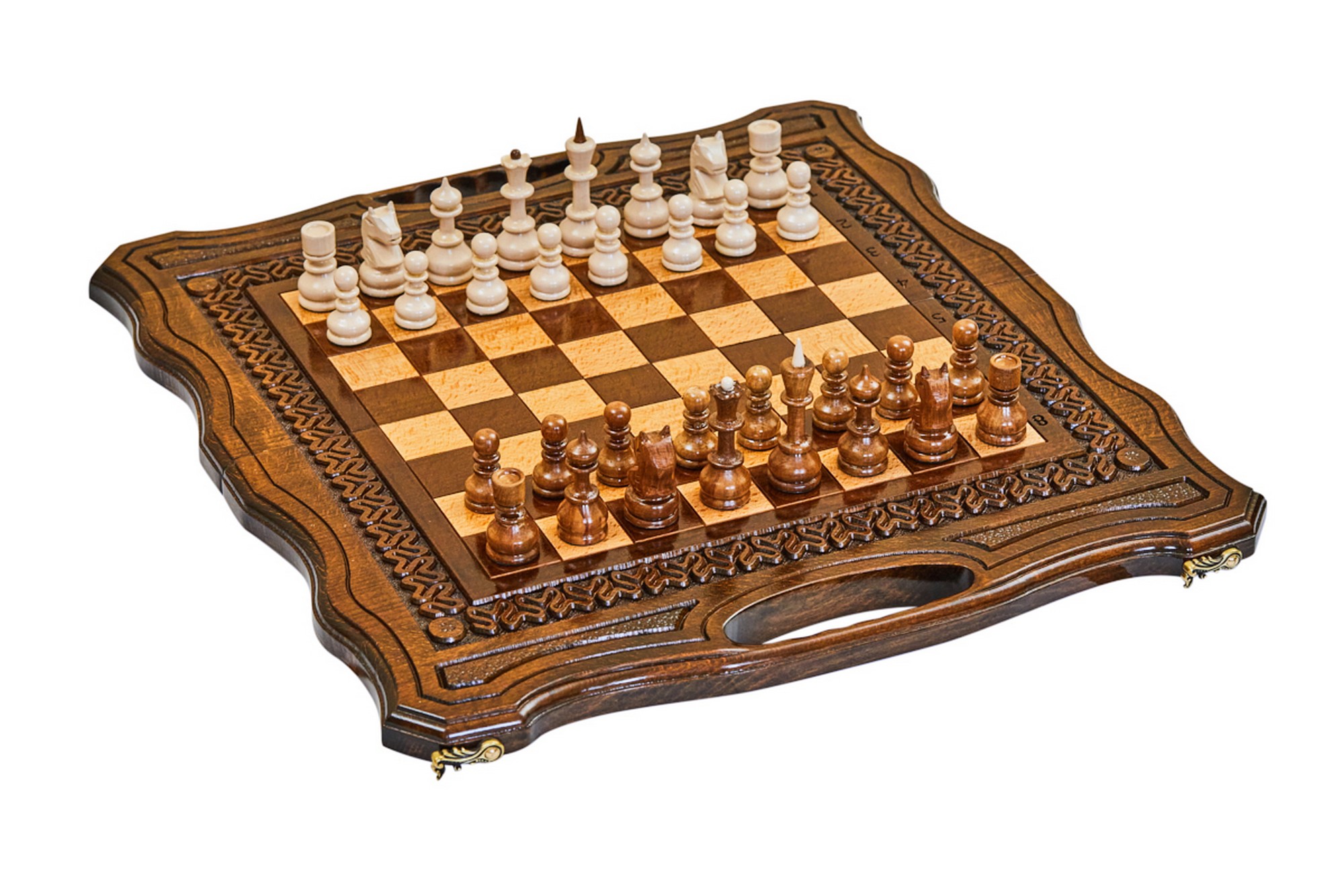 Шахматы + нарды резные Бриз 2 50 Haleyan kh144-5