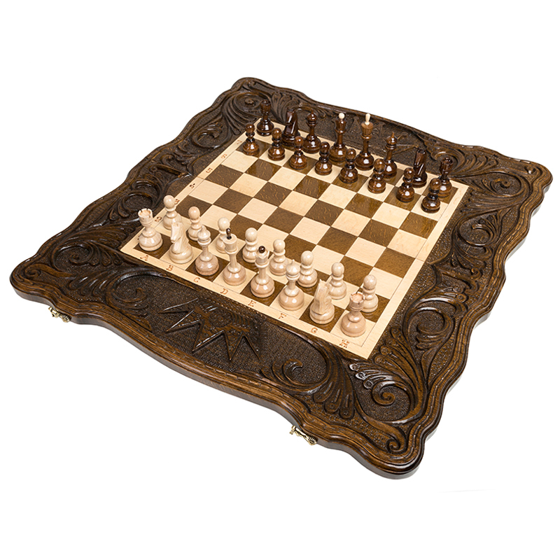 Шахматы + нарды Haleyan резные Корона 60 kh120 800_800