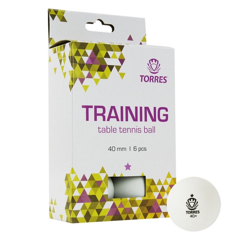 Купить Мяч для настольного тенниса Torres Training 1* TT21016 6 шт, белый,
