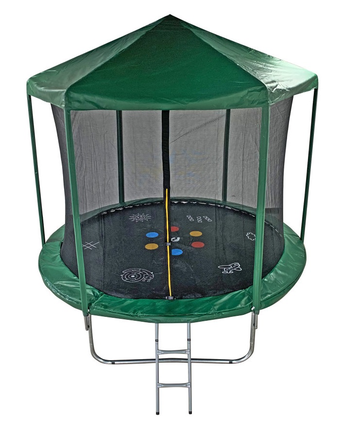 фото Батут sport elite 8ft 244 cм home с принтом, защитной сеткой и крышей fr-30-8ft