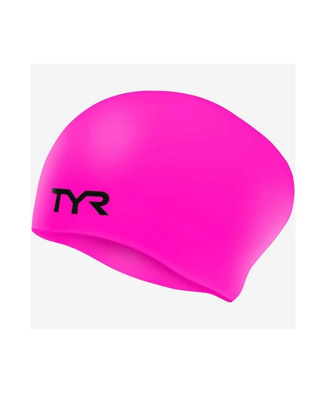 фото Шапочка для плавания tyr long hair wrinkle-free silicone cap, силикон, lcsl\693 розовый